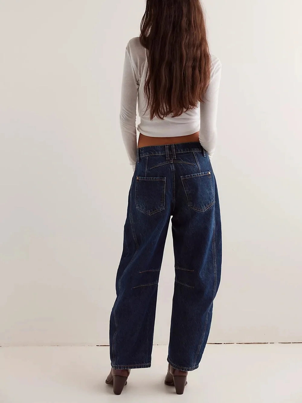 Free People  Good Luck Mid-Rise Barrel Jeans